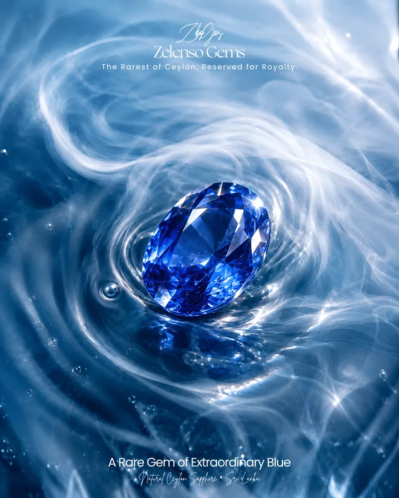 Natural oval-cut Ceylon Blue Sapphire from Sri Lanka — Zelenso Gems