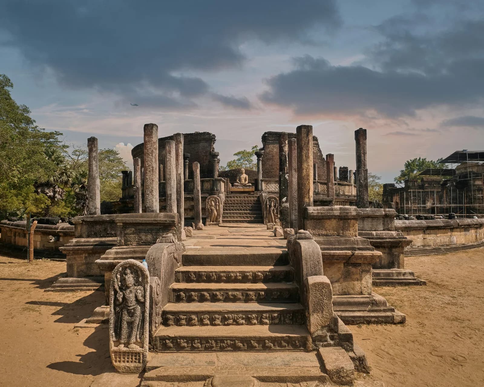 Towering brick stupas and stone ruins of the medieval royal city of Polonnaruwa