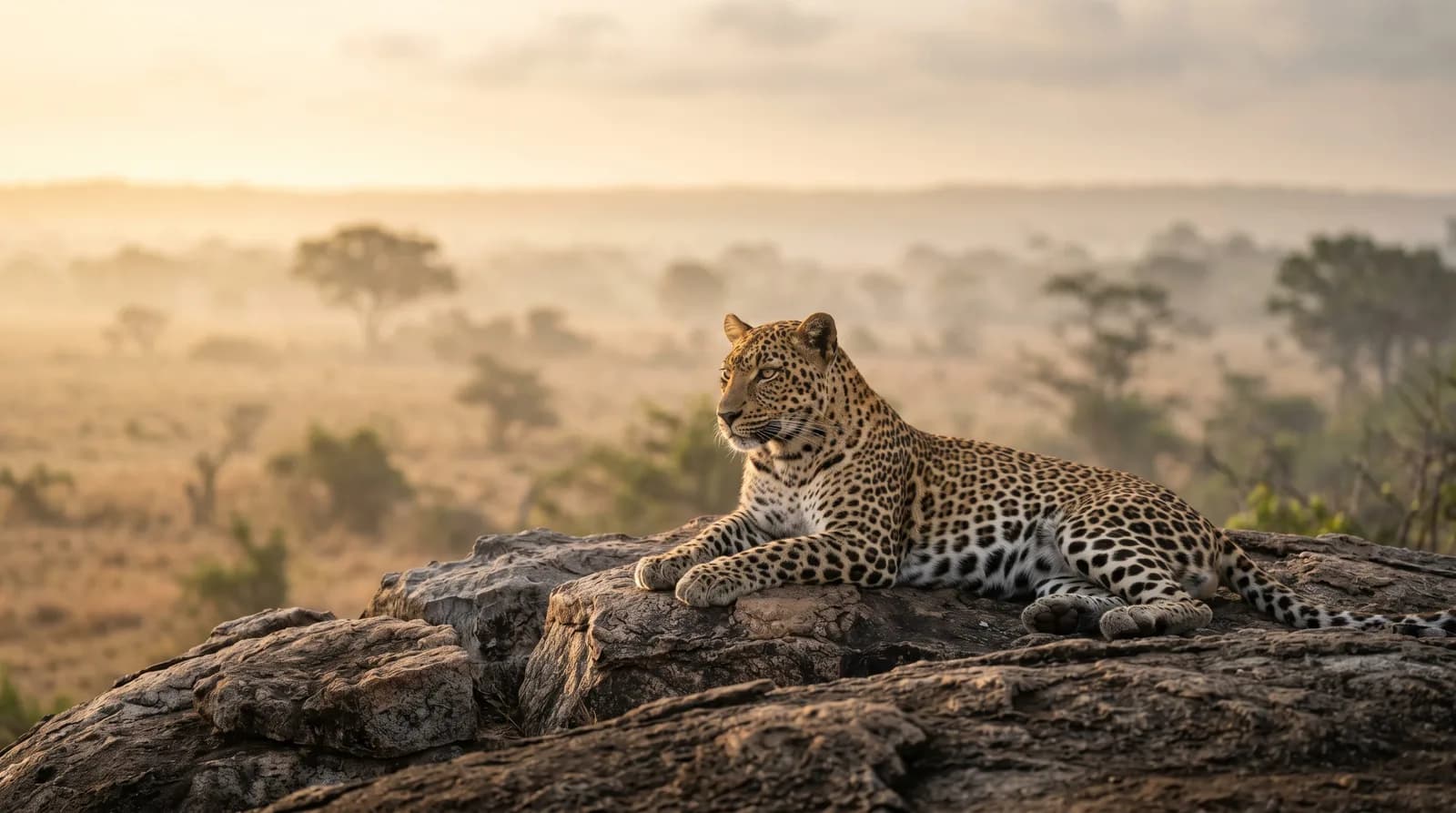 Magnificent Sri Lankan leopard resting in the brush at Yala National Park.